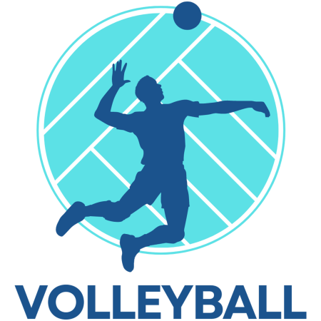 Blue Volleyball Championship Sports Logo Blue Volleyball Championship Sports Logo
